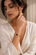 Onyx Circle Bracelet – Gold