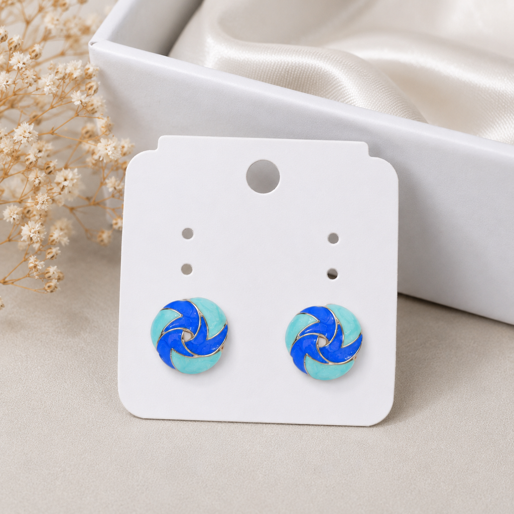 Blue Swirl Enamel Studs