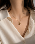 Heart Bead Charm Necklace – Gold Plated