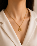 Dolphin Circle Pendant – Gold Plated