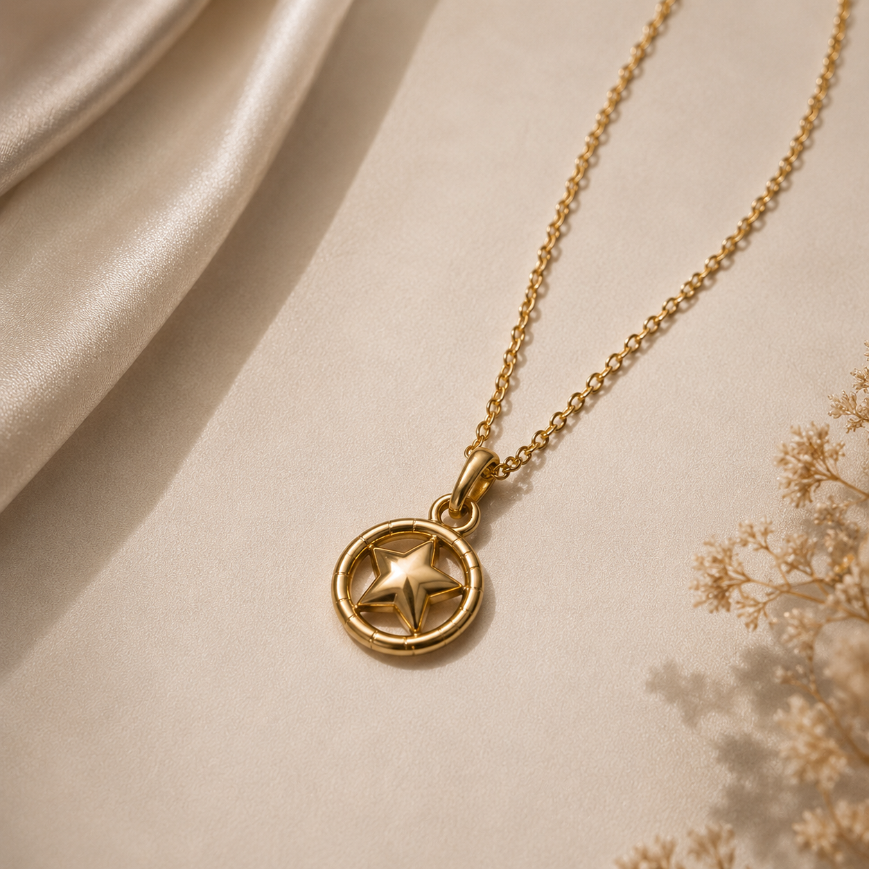 Celestial Star Pendant Necklace – Gold Plated Minimalist Chain